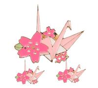 PACKOVE 3pièces Broche Origami Mignonne Métal Avec Motif Fleur De Cerisier Épinglette Kawaii Pour Vêtements Sacs Et Chapeaux Usage Quotidien Ou Fête