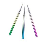 PACKOVE 3pièces Pinceaux De Peinture Pour Ongles Outil De Nail Art Ultra Fin Pour Décorations Détaillées Et Motifs