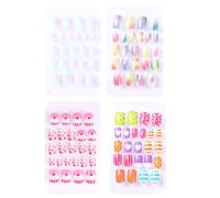 PACKOVE 4 Boîtes de Faux Ongles pour Garçon et Filles, DécoraTion pour Ongles, ApplicaTion Facile, Plastique, en Ensemble pour Fête