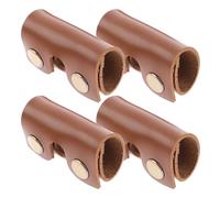 PACKOVE 4 Étuis de Protection en Cuir Synthétique pour Têtes de Rasoir Manuel à Double Tranchant, Protège-tête de Rasoir de Sécurité Marron, Accessoire Voyage Léger et Solide pour Rasage
