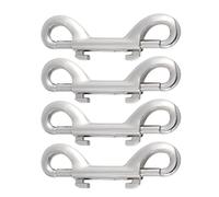 PACKOVE 4 Pcs Hameçons Doubles en Métal Argenté Verrouillage Rapide et Levier Pouce Facile à Ouvrir pour Usage Industriel et Fixation Sécurisée