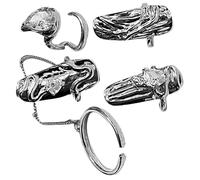 PACKOVE 4 Pièces Bague à Ongles Brillants Décorations Pour Ongles Ajustables Lot De Anneaux Ouverts