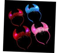 PACKOVE 4 Pièces Bandeau Corne Lumineuse nouvelle année cheveux de fête chapeau de nouvel an coiffe de fête bandeau cheveux Casse-tête accessoires de couvre-chef Composant élèctronique