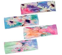 PACKOVE 4 Pièces Bandeau Élastique Femme à Imprimé Boho Accessoire de Yoga Absorbant la Transpiration pour Course Extérieur et Entraînement Styles Aléatoires