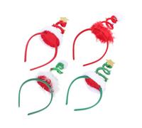 PACKOVE 4 Pièces Bandeaux de Noël avec Motifs Étoiles et Boules Accessoires Festifs pour Garçon Fille Décorations de Fête Artisanales Serre-têtes Chics pour Garçons et Filles