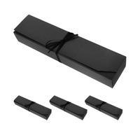 PACKOVE 4 Pièces Boîte à Chocolat Noire en Papier 6 Compartiments Individuels, Design Élégant et Facile à Transporter, pour Offrir des Truffes Lors des Fêtes Bureau