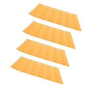 PACKOVE 4 Pièces Brique Aveugle en PVC Antidérapante Jaune Fonction de Guidage Clair pour Chemins Intérieurs Visant les Personnes Malvoyantes