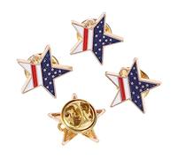 PACKOVE 4 pièces Broches Étoile à Branches Motif Drapeau Américain Lot de Épingles Décoratives Accessoires de Vêtement Patriotiques