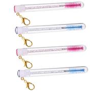 PACKOVE 4 Pièces Brosse à Cils avec Tube Plastique Transparent Applicateur pour Mascara et Extensions de Cils Set pour Maquillage