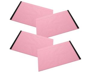 PACKOVE 4 Pièces Carnet de Notes Détachable A4 Rose en Papier à Lignes | Format Horizontal à Colonnes Divisées, Écriture Ample, Réduit la Traversée D’encre, pour Planning Quotidien