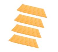 PACKOVE 4 pièces Dalles Tactiles Aveugles Jaunes avec Pastilles Rondes Pavés de Guidage Résistants à Eau pour Allées Trottoirs et Bâtiments Publics Installation Facile