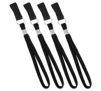 PACKOVE 4 Pièces longe de béquille Bracelet de canne anti-perdu Accessoire de canne durable Accessoire de maintien pour canne dragonne de canne lanière de canne porte-canne nylon Black
