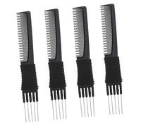 PACKOVE 4 Pièces Peigne à Épingle Démêler Coiffure Démêlant Style Suppression Peigne Coiffeur Peigne à Queue D'aiguille En Acier Noir