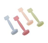 PACKOVE 4 pièces Pinceau Silicone Double Tête pour Masque Facial Brosse Douce et Ergonomique pour Application et Nettoyage Matcha Crème Rose et Bleu