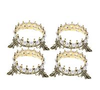 PACKOVE 4 pièces Porte-stylo pour Nail Art Forme de Couronne Rétro avec Bordure de Perles Organiseur pour Pinceaux de Manucure Rangement Stable pour Outils de Beauté