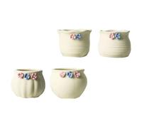 PACKOVE 4 Pièces Pot de Fleurs Succulentes Mini Coréen en Céramique Blanc