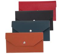 PACKOVE 4 pièces PU Portefeuille Multi-Cartes Élégant Porte-Monnaie Long Cuir Synthétique pour Billets Portefeuille Enveloppe Réutilisable pour Usage Quotidien et Voyage Professionnel