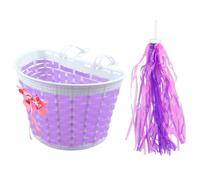 PACKOVE 4 Pièces Rubans pour Guidon de Vélo, Décor de Vélo, Plastique Pourpre, Rubans Décoratifs Qui Flottent au Vent, avec Panier, pour Garçon et Filles, Présent d'anniversaire Fête
