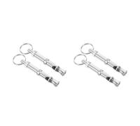 PACKOVE 4 Pièces Sifflet Professionnel pour Chien en Métal Argenté, Léger et Portable Lanière, Accessoire pour Entraînement et Rappel des Animaux de Compagnie