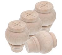 PACKOVE 4 Pieds de Meuble en Bois Massif Khaki Stables pour Canapé Chaise ou Petite Table, Accessoires DIY pour Décoration Intérieure, Lot de 4 Pièces