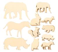 PACKOVE 48 Pièces Découpes en Bois D'animaux Sauvages Forêt - 8 Modèles X 6 Unités - Étiquettes DIY Inscriptibles pour Loisirs Créatifs, Décoration Maison et Bricolage Artistique