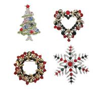 PACKOVE 4pièces Broche Décorative de Noël Style Chic Lot de Broches Créatives pour Vêtements et Sacs Motifs de Noël