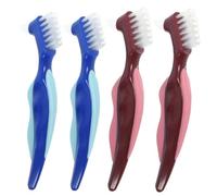 PACKOVE 4pièces Brosse à Dentiers Doublée Brosse De Nettoyage Pour Prothèses Dentaires Pour Appareils Dentaires Et Gouttières Set De Nettoyage Pratique Pour Braces