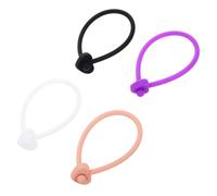 PACKOVE 4pièces Brosse à Shampoing Silicone Avec Cordon Élastique Anti-perte Lot Pour Bain Et Douche Facile à Ranger Transporter