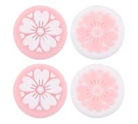 PACKOVE 4pièces Capuchons Joystick Silicone Rose Sakura pour Switch Protection Antidérapante Grip Souple et Confortable pour Manette de Jeu