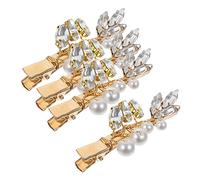 PACKOVE 4pièces Clips à Cheveux Alligator Avec Décorations Perles Outils De Coiffure Idéaux Pour Mariage Et Événements Spéciaux