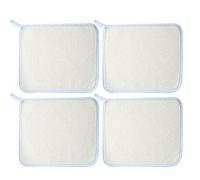 PACKOVE 4pièces De Bain Exfoliant Double Face Carré Séchage Rapide Pour Visage Corps Usage Quotidien Maison Beige