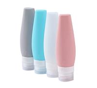 PACKOVE 4pièces Flacons De Voyage Silicone Souple De Contenant Pour Shampoing Après-shampoing Lotion Et Savon