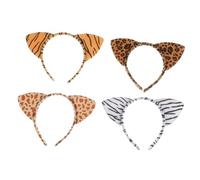 PACKOVE 4pièces Lot De Serre-têtes Oreilles Chat Léopard Pour Garçon Fille Et Filles Confortables Et Adaptés Plupart Tête
