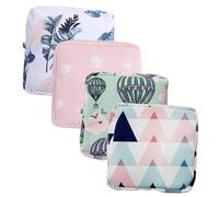 PACKOVE 4pièces Organiseurs De Serviettes Hygiéniques Lot De Pochette Pour Et Coupes Menstruelles De Rangement Avec Fermeture Éclair
