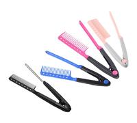 PACKOVE 4pièces Peigne Lisseur Cheveux Peigne Lisseur Pliable Forme V avec Pince Outil Coiffure Portable et Démêlant