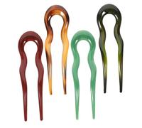 PACKOVE 4pièces Pince à Cheveux Vintage Forme de U Lot de Épingles Décoratives pour Chignons Accessoires de Coiffure avec Branches Doubles Adaptées à Cheveux Longs