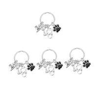 PACKOVE 4pièces Porte-clés Forme De Patte De Chien Accessoire Vétérinaire Original Pour à Amusant Pour Amoureux Des Animaux