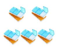 PACKOVE 5 Ensembles Boîte De Distribution De Médicaments Casemate Pilulier Quotidien Petit Mini-kit Taille Cas Multi-grille Organisateur De Médecine Abdos 2 Pièces * 5
