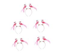 PACKOVE 5 Pièces Bandeau Flamant Adulte et Garçon Fille Accessoire Tropical et Confortable pour Fête Plage et Garden Party Décoration Style Hawaïenne