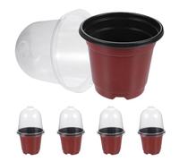 PACKOVE 5 Pièces Lot de Pots de Pépinière en Pet Rouges