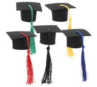 PACKOVE 5 Pièces Mini Chapeaux de Remise de Diplôme Gland en Feutre pour Décoration de Bouteille de Vin, Ambiance Festive et Artisanat Délicat pour Fêtes et Hôtels