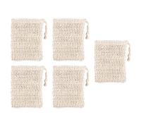 PACKOVE 5 Pièces sacs économiseur de pochette économiseur de économiseur de exfoliant épargnant pochette d'économie de sac économiseur de en sisal Ramie Jaune