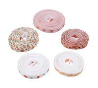 PACKOVE 5 Rouleaux Rubans Thanksgiving Automne Polyester Citrouille Érable Grosgrain pour Décoration DIY Fête Récolte