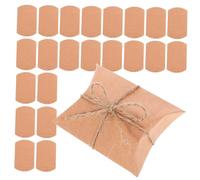 PACKOVE 50 Pièces Coffret En Papier Kraft Petites Boîtes à Boîtes D'emballage De Bonbons Boîtes à Oreillers Avec Corde Coussin D'oreiller Saint-valentin Engourdi Brun