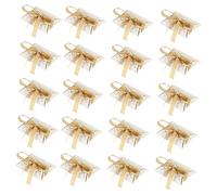 PACKOVE 50pièces Lot De Boîtes Papier Pour Bonbons De Mariage Oreiller Avec Ruban Doré