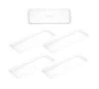 PACKOVE 5pcs Plateau Plante Rectangulaire en Plastique PP Blanc, Bac à Plantes Surface Lisse et Protection Les Fuites, pour Jardin