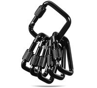 PACKOVE 6 Mousquetons Carrés Robustes et Résistants Verrouillage Sécurisé en Aluminium Porte-clés pour Camping et Activités en Plein Air