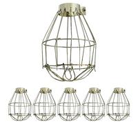 PACKOVE 6 Pièces Abat-jour Cage En Métal Plafonnier Cage à Ampoule Fil De Fer Remplacement Du Couvercle De La Lampe Lustres Lampe Vintage Ampoule Chauffante Cage Métallique Lumière