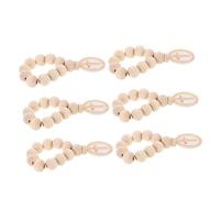 PACKOVE 6 Pièces Baptism Favors Set Wooden Rosary Beads With Crucifix Pendant In Organza Pouch For Ceremonies First Communion Shower Gifts
