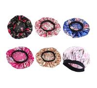 PACKOVE 6 Pièces bonnet de chimiothérapie Dormir tissu patients filles turban satin Noir bandes Se soucier doublé chapeau dames chapeau protecteur de cheveux bonnet anti chute de cheveux